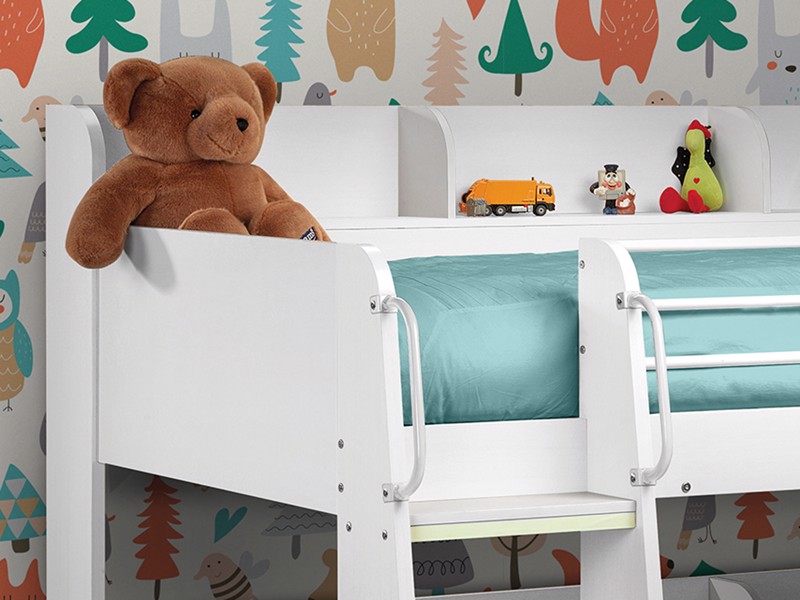 Land Of Beds Paddington White Wooden Bunk Bed2