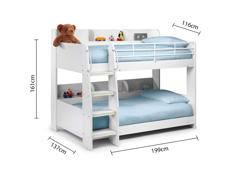 Land Of Beds Paddington White Wooden Bunk Bed3