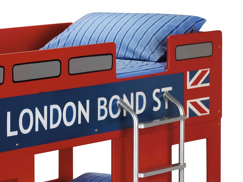 Land Of Beds Bond Street Red Wooden Bunk Bed3