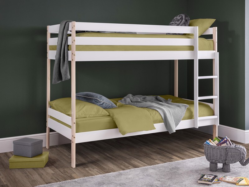 Land Of Beds Balham White Wooden Bunk Bed2