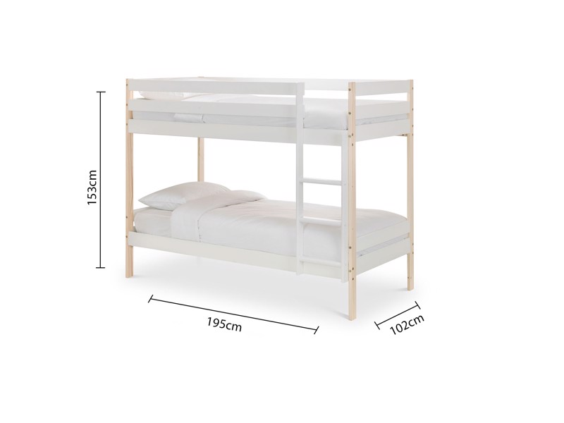 Land Of Beds Balham White Wooden Bunk Bed6