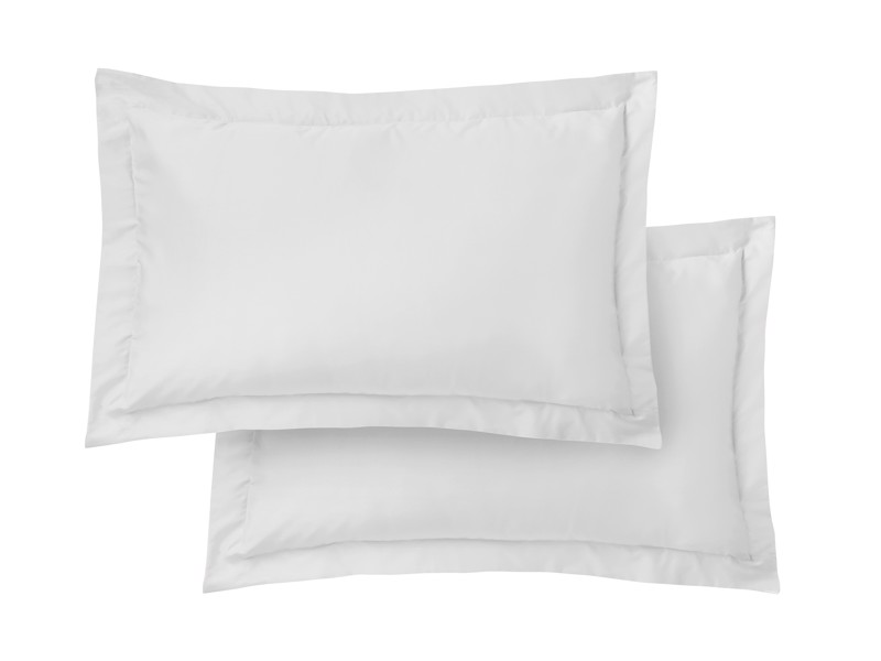 Bianca Fine Linens Cotton Sateen White Pair of Oxford Pillowcases4