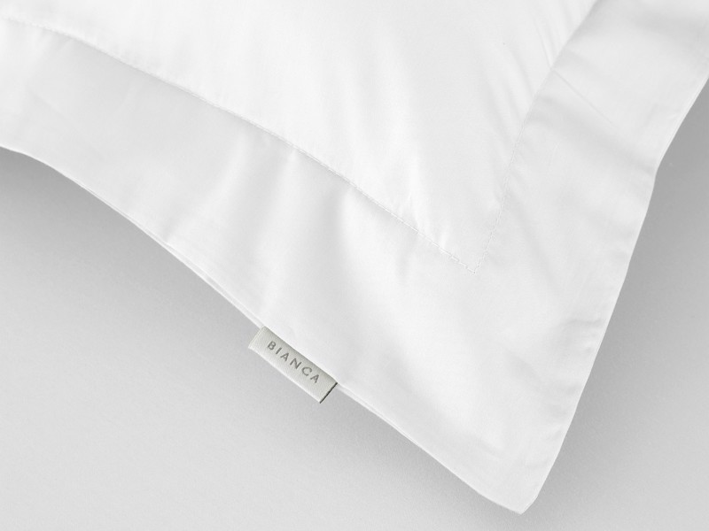 Bianca Fine Linens Cotton Sateen White Pair of Oxford Pillowcases5