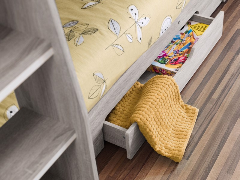 Land Of Beds Kingsbury Grey Oak Wooden Bunk Bed3