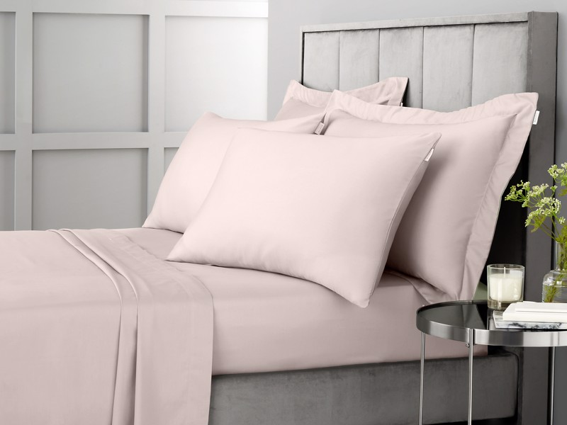 Bianca Fine Linens Cotton Sateen Blush Fitted Super King Size Bed Sheet2