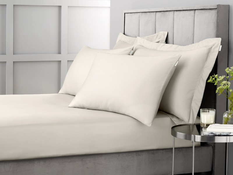 Bianca Fine Linens Cotton Sateen Oyster Fitted Bed Sheet2