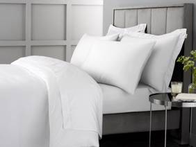 Bianca Fine Linens Cotton Sateen White Fitted Super King Size Bed Sheet2