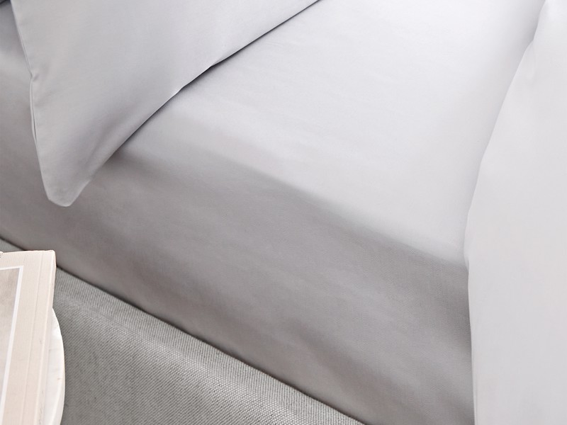 Bianca Fine Linens Cotton Sateen Dove Grey Flat Bed Sheet4