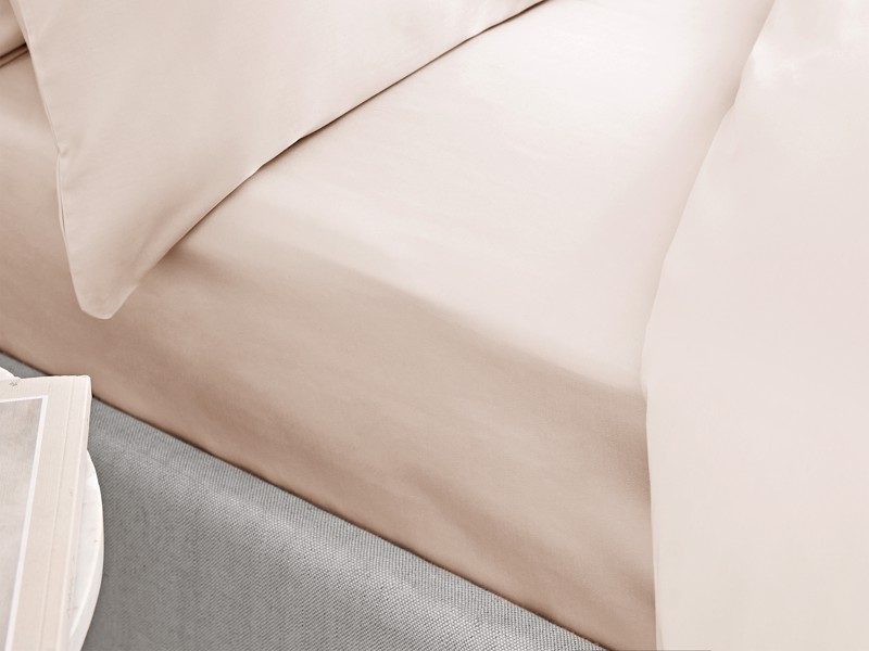 Bianca Fine Linens Cotton Sateen Oyster Flat Bed Sheet3