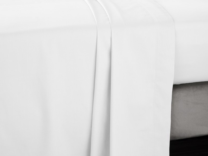 Bianca Fine Linens Cotton Sateen White Flat Bed Sheet4