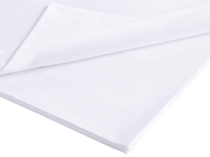 Bianca Fine Linens Luxury Cotton Sateen White Flat Bed Sheet1