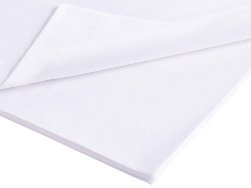 Bianca Fine Linens Luxury Cotton Sateen White Flat Sheet1
