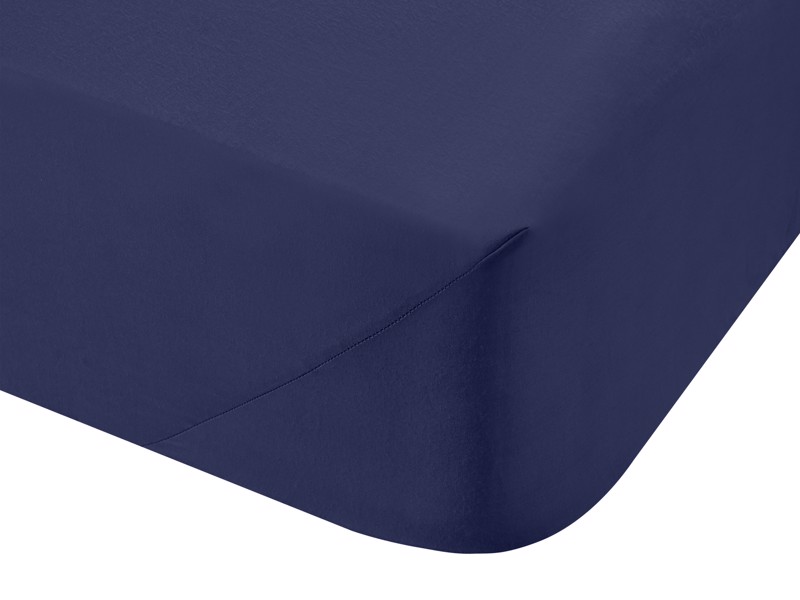 Bianca Fine Linens Cotton Navy Fitted Bed Sheet1