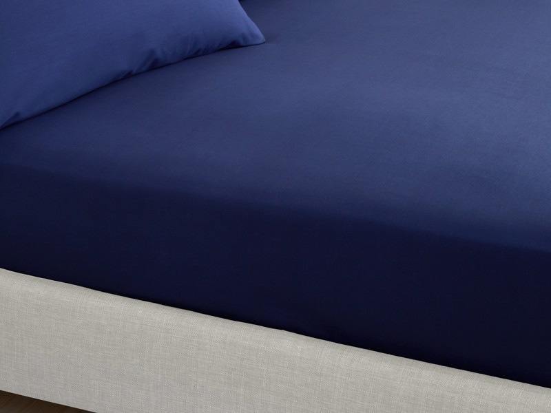 Bianca Fine Linens Cotton Navy Fitted Bed Sheet3