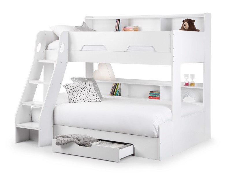 Land Of Beds Kingsbury White Wooden Triple Bunk Bed3