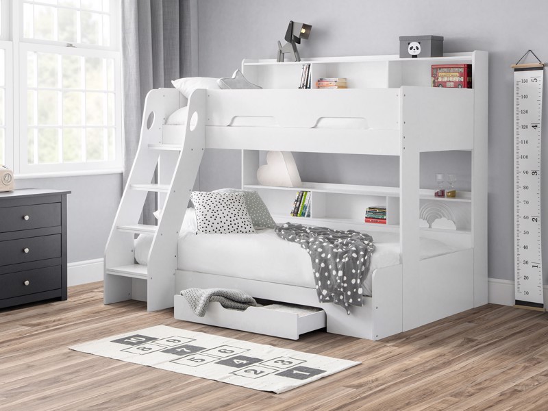 Land Of Beds Kingsbury White Wooden Triple Bunk Bed1