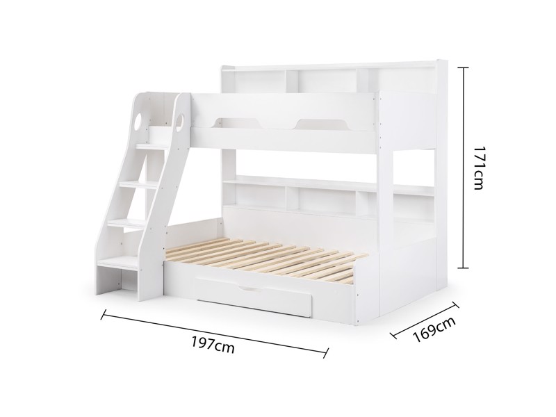 Land Of Beds Kingsbury White Wooden Triple Bunk Bed4