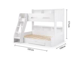 Land Of Beds Kingsbury White Wooden Triple Bunk Bed4