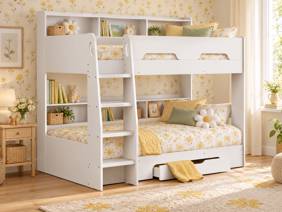 Land Of Beds Kingsbury White Wooden Bunk Bed1