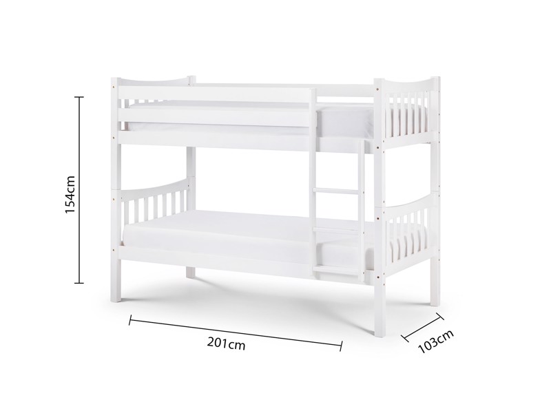 Land Of Beds Marigold White Wooden Bunk Bed5