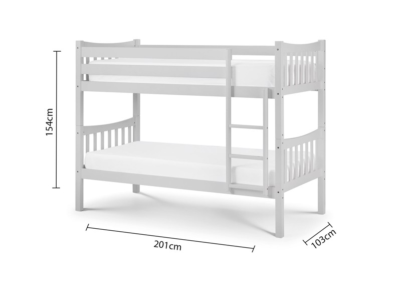 Land Of Beds Marigold Light Grey Wooden Bunk Bed5