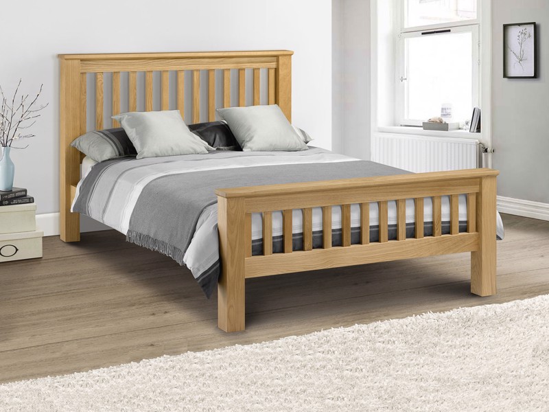 Land Of Beds Marlow High Footend Oak Wooden Super King Size Bed Frame1