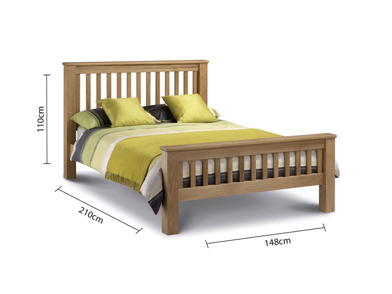 Land Of Beds Marlow High Footend Oak Wooden Super King Size Bed Frame3