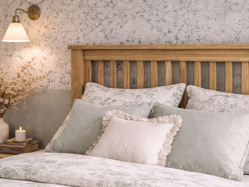 Land Of Beds Marlow High Footend Oak Wooden Bed Frame3