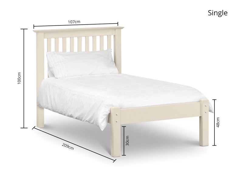 Land Of Beds Leyton White Low Footend Wooden Bed Frame3