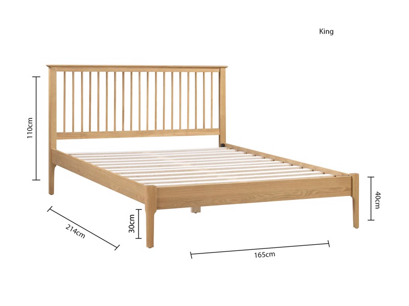 Land Of Beds Crosby Oak Wooden King Size Bed Frame4