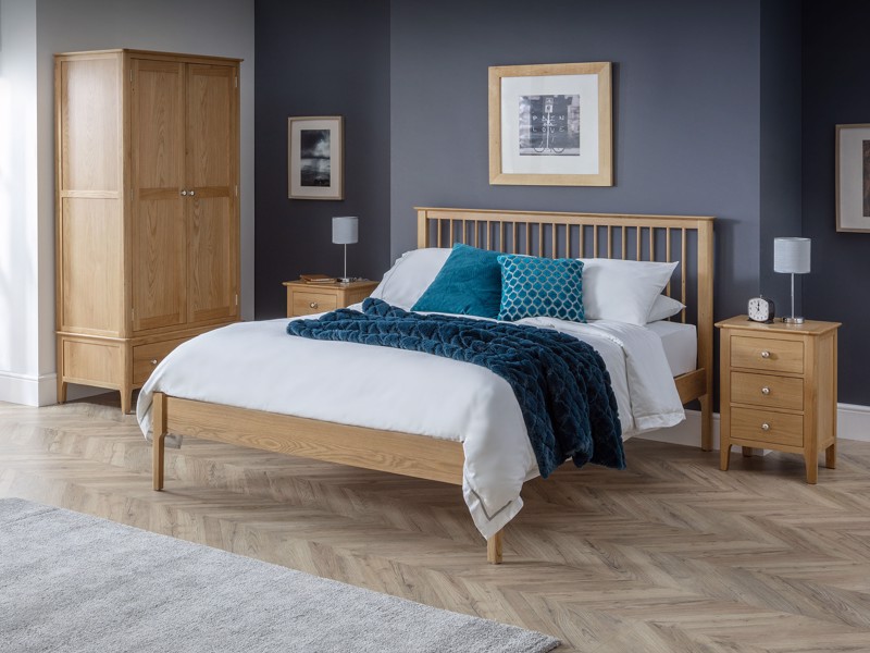Land Of Beds Crosby Oak Wooden Double Bed Frame1