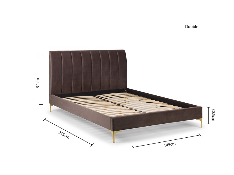 Land Of Beds Sorrel Truffle Brown Fabric Bed Frame4