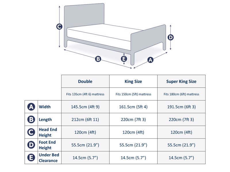 Land Of Beds Lennox Oak Finish Wooden Bed Frame5
