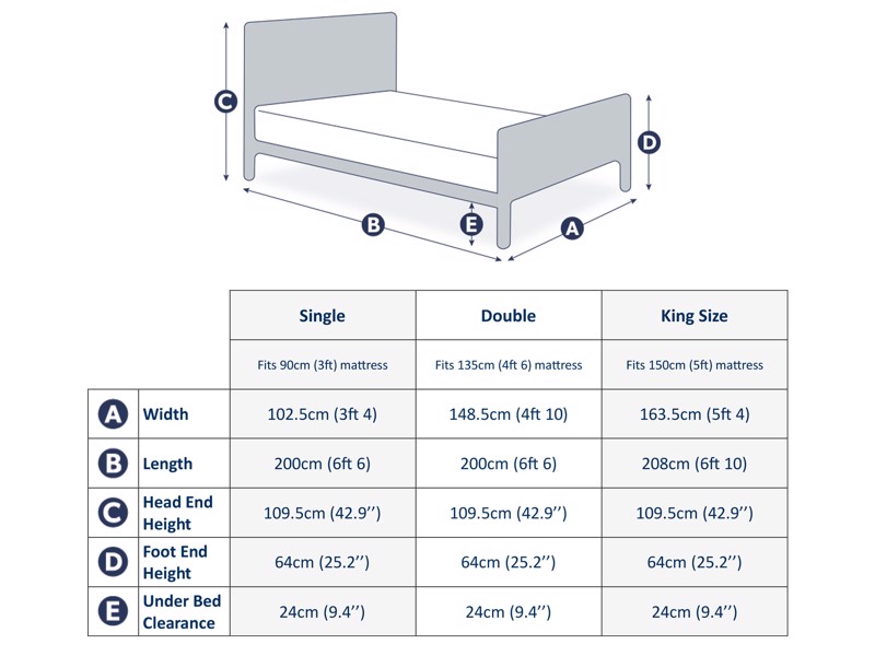 Land Of Beds Bellatrix Dove Grey Wooden Bed Frame4