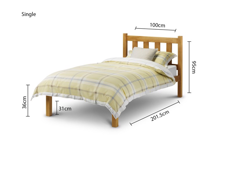 Land Of Beds Daisy Pine Wooden Single Bed Frame3