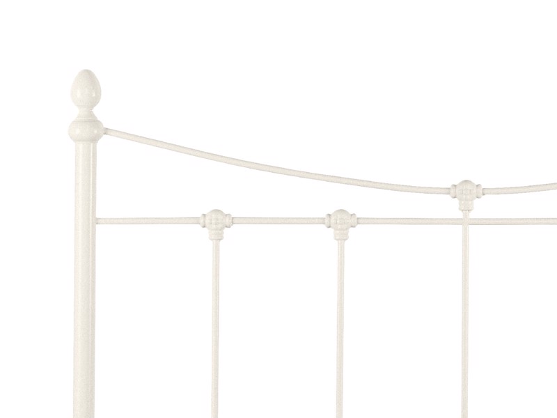 Land Of Beds Sloane Stone White Metal Bed Frame3