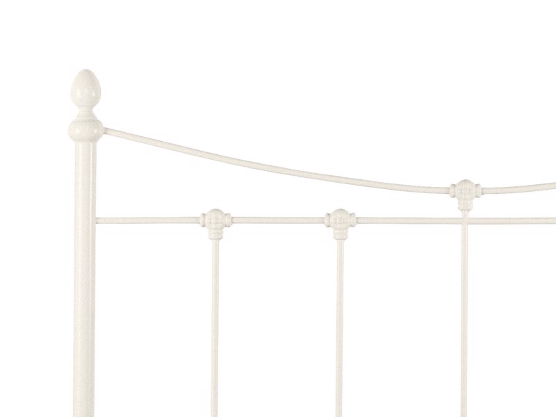 Land Of Beds Sloane Stone White Metal Double Bed Frame5