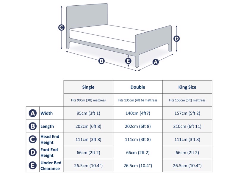 Land Of Beds Sloane Stone White Metal Double Bed Frame6