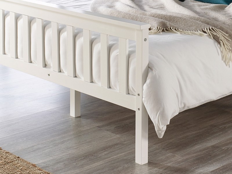 Land Of Beds Harper White Wooden Bed Frame3