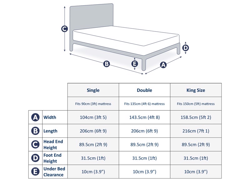 Land Of Beds Bloom Grey Fabric Bed Frame7