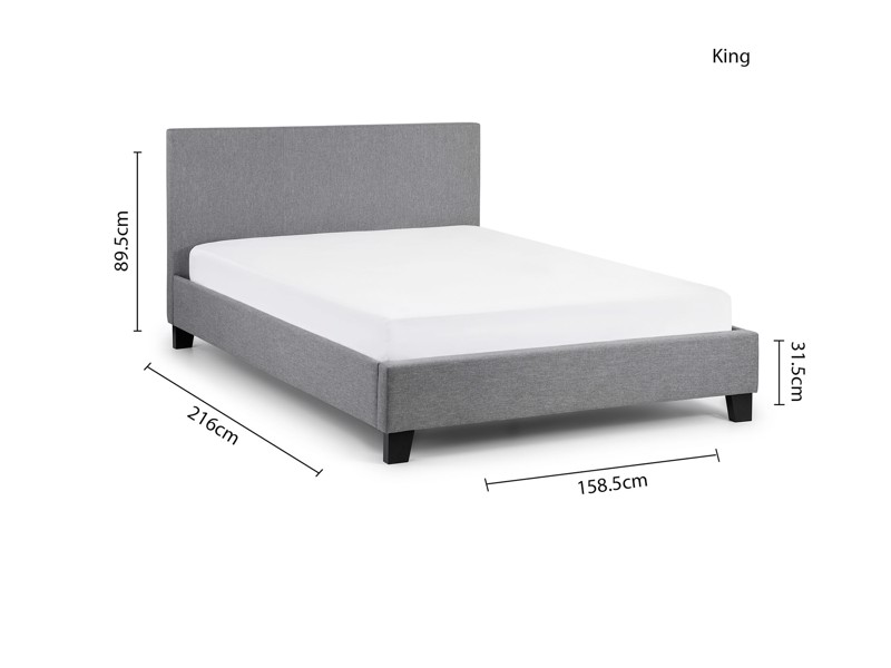 Land Of Beds Bloom Grey Fabric Bed Frame7