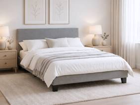 Land Of Beds Bloom Grey Fabric Bed Frame1