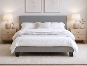Land Of Beds Bloom Grey Fabric Bed Frame2