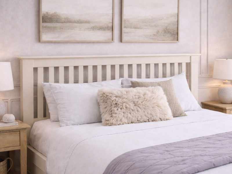 Land Of Beds Kilburn Ivory Wooden Bed Frame3