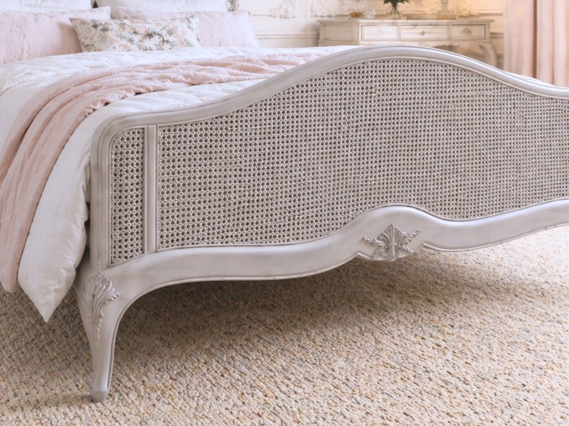 Land Of Beds Claremont Rattan Grey Wooden Bed Frame4