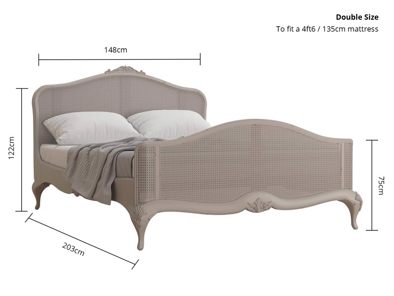 Land Of Beds Claremont Rattan Grey Wooden Super King Size Bed Frame4