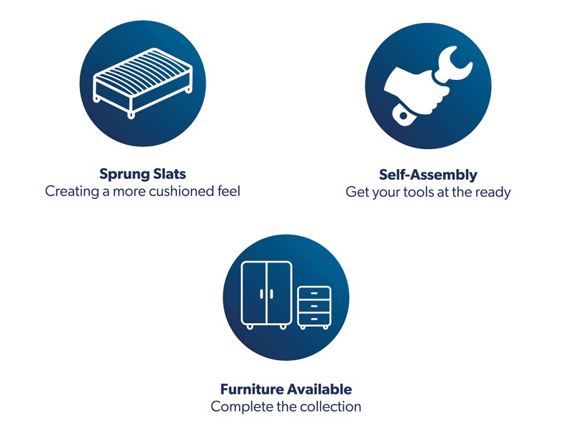 Land Of Beds Kilburn Oak Finish Wooden Bed Frame6