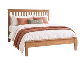 Land Of Beds Kilburn Oak Finish Wooden Bed Frame3