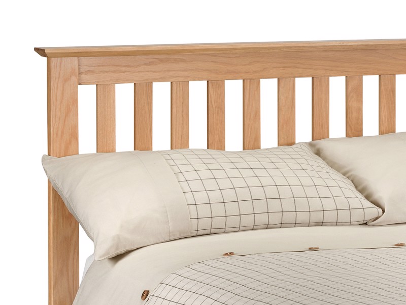 Land Of Beds Kilburn Oak Finish Wooden King Size Bed Frame2