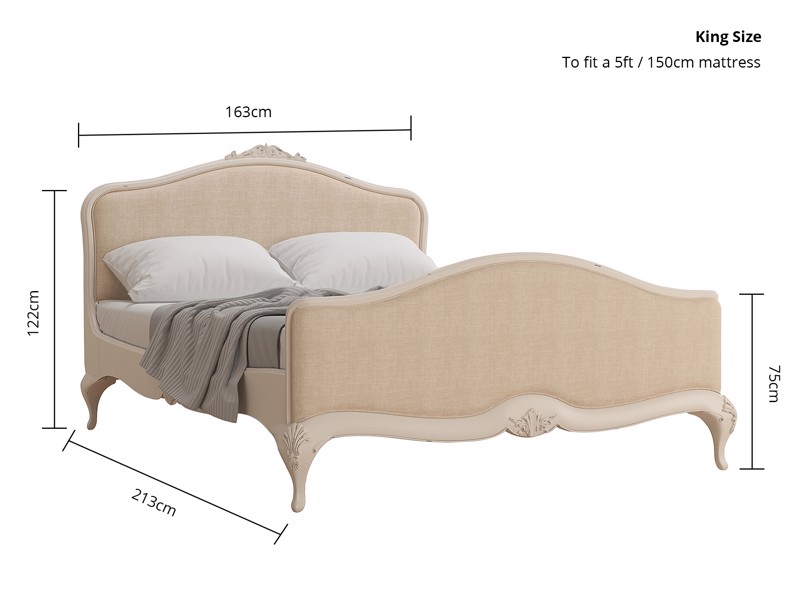 Land Of Beds Avebury Beige Fabric Bed Frame4